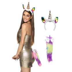 Sada jednorožec ocásek a čelenka